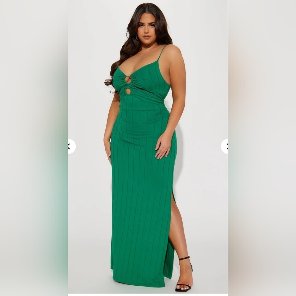 Fashion Nova Vibrant Green Backless Dress